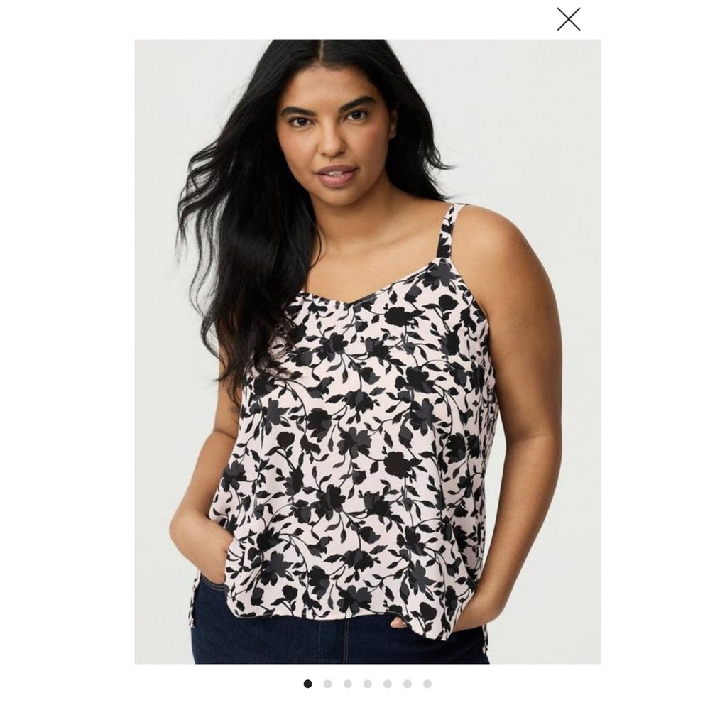 NEW Women's Torrid Cami Pink Floral Tank Top 1X NWT